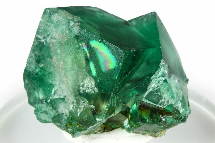 Fluorescent Green Fluorite Twins - Diana Maria Mine, England #379544